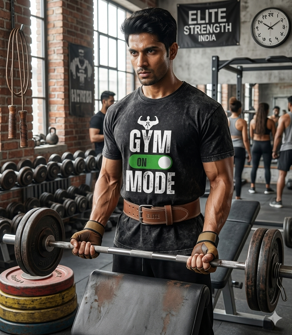 GYM MODE ON...Gym T-Shirt | Acid Wash Fitness Tee | Workout Motivation Shirt