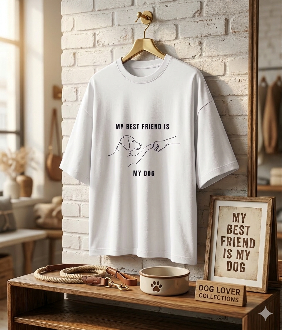 My Best Friend Is My Dog – Minimalist Dog Lover T-Shirt | Premium Cotton Tee